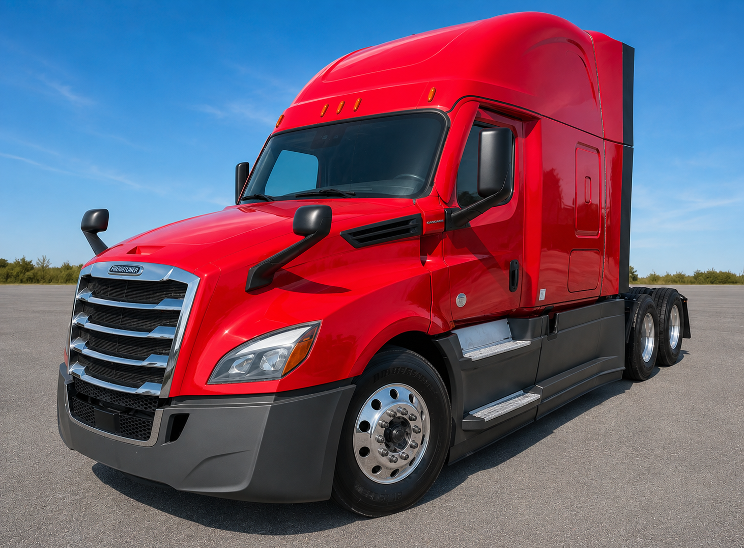 Load Monster Inc red Freightliner Cascadia